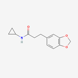 molecular formula C13H15NO3 B4464825 3-(1,3-benzodioxol-5-yl)-N-cyclopropylpropanamide 