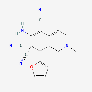 6-amino-8-(2-furyl)-2-methyl-2,3,8,8a-tetrahydro-5,7,7(1H)-isoquinolinetricarbonitrile