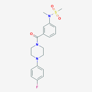 molecular formula C19H22FN3O3S B4464847 N-(3-{[4-(4-fluorophenyl)-1-piperazinyl]carbonyl}phenyl)-N-methylmethanesulfonamide 