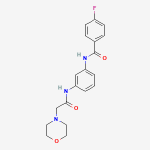 molecular formula C19H20FN3O3 B4464877 4-fluoro-N-{3-[(4-morpholinylacetyl)amino]phenyl}benzamide 