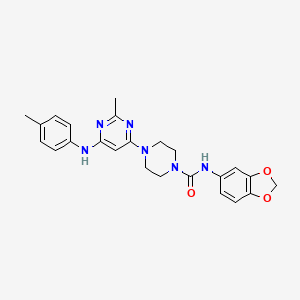 N-1,3-benzodioxol-5-yl-4-{2-methyl-6-[(4-methylphenyl)amino]-4-pyrimidinyl}-1-piperazinecarboxamide