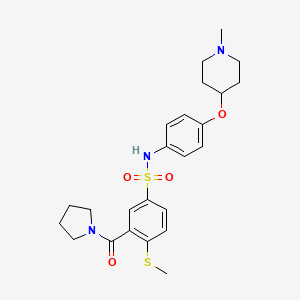 N-{4-[(1-methyl-4-piperidinyl)oxy]phenyl}-4-(methylthio)-3-(1-pyrrolidinylcarbonyl)benzenesulfonamide