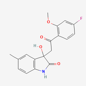 3-[2-(4-FLUORO-2-METHOXYPHENYL)-2-OXOETHYL]-3-HYDROXY-5-METHYL-2,3-DIHYDRO-1H-INDOL-2-ONE