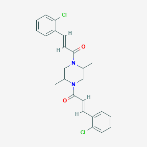 molecular formula C24H24Cl2N2O2 B446501 1,4-Bis[3-(2-chlorophenyl)acryloyl]-2,5-dimethylpiperazine 