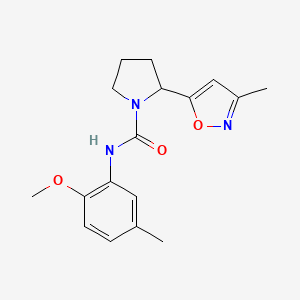 N-(2-methoxy-5-methylphenyl)-2-(3-methyl-1,2-oxazol-5-yl)pyrrolidine-1-carboxamide