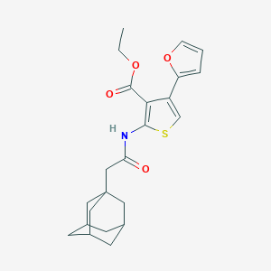 molecular formula C23H27NO4S B446502 Ethyl 2-[(1-adamantylacetyl)amino]-4-(2-furyl)thiophene-3-carboxylate 