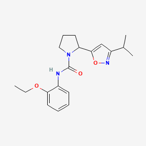 N-(2-Ethoxyphenyl)-2-[3-(propan-2-YL)-1,2-oxazol-5-YL]pyrrolidine-1-carboxamide