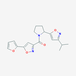 5-{1-[5-(Furan-2-YL)-1,2-oxazole-3-carbonyl]pyrrolidin-2-YL}-3-(propan-2-YL)-1,2-oxazole