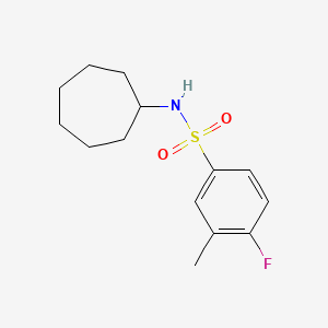 Cycloheptyl[(4-fluoro-3-methylphenyl)sulfonyl]amine