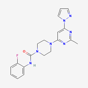 N-(2-fluorophenyl)-4-[2-methyl-6-(1H-pyrazol-1-yl)-4-pyrimidinyl]-1-piperazinecarboxamide