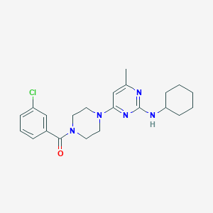 4-[4-(3-chlorobenzoyl)-1-piperazinyl]-N-cyclohexyl-6-methyl-2-pyrimidinamine