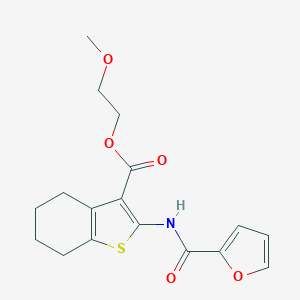 molecular formula C17H19NO5S B446515 2-Methoxyethyl 2-(2-furoylamino)-4,5,6,7-tetrahydro-1-benzothiophene-3-carboxylate 