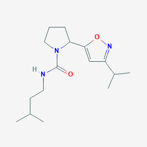 N-(3-Methylbutyl)-2-[3-(propan-2-YL)-1,2-oxazol-5-YL]pyrrolidine-1-carboxamide