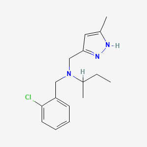 N-(2-chlorobenzyl)-N-[(3-methyl-1H-pyrazol-5-yl)methyl]butan-2-amine