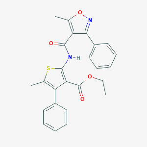 molecular formula C25H22N2O4S B446524 Ethyl 5-methyl-2-{[(5-methyl-3-phenylisoxazol-4-yl)carbonyl]amino}-4-phenylthiophene-3-carboxylate CAS No. 514836-86-3