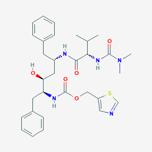 B044653 1,3-thiazol-5-ylmethyl N-[(2S,3S,5S)-5-[[(2S)-2-(dimethylcarbamoylamino)-3-methylbutanoyl]amino]-3-hydroxy-1,6-diphenylhexan-2-yl]carbamate CAS No. 959351-57-6