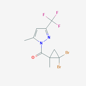 molecular formula C10H9Br2F3N2O B446532 (2,2-dibromo-1-methylcyclopropyl)[5-methyl-3-(trifluoromethyl)-1H-pyrazol-1-yl]methanone 