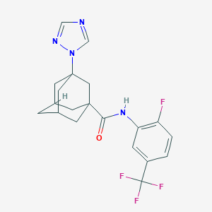 molecular formula C20H20F4N4O B446535 N-[2-fluoro-5-(trifluoromethyl)phenyl]-3-(1H-1,2,4-triazol-1-yl)-1-adamantanecarboxamide 