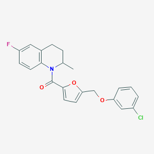 1-{5-[(3-Chlorophenoxy)methyl]-2-furoyl}-6-fluoro-2-methyl-1,2,3,4-tetrahydroquinoline