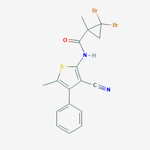 molecular formula C17H14Br2N2OS B446538 2,2-dibromo-N-(3-cyano-5-methyl-4-phenylthien-2-yl)-1-methylcyclopropanecarboxamide 