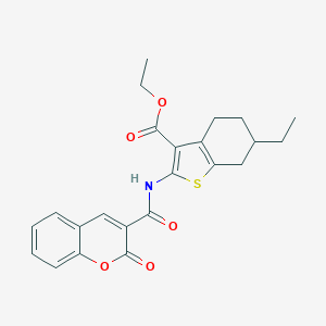 Ethyl 6-ethyl-2-[(2-oxochromene-3-carbonyl)amino]-4,5,6,7-tetrahydro-1-benzothiophene-3-carboxylate