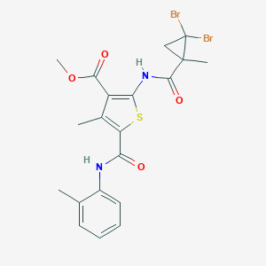 Methyl 2-{[(2,2-dibromo-1-methylcyclopropyl)carbonyl]amino}-4-methyl-5-(2-toluidinocarbonyl)-3-thiophenecarboxylate