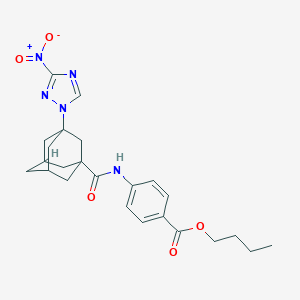 molecular formula C24H29N5O5 B446552 butyl 4-({[3-(3-nitro-1H-1,2,4-triazol-1-yl)-1-adamantyl]carbonyl}amino)benzoate 