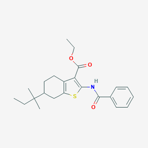 molecular formula C23H29NO3S B446553 Ethyl 2-(benzoylamino)-6-(tert-pentyl)-4,5,6,7-tetrahydro-1-benzothiophene-3-carboxylate 