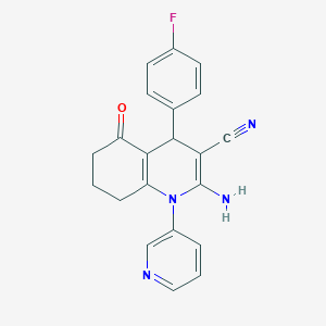 2-Amino-4-(4-fluorophenyl)-5-oxo-1-(3-pyridinyl)-1,4,5,6,7,8-hexahydro-3-quinolinecarbonitrile