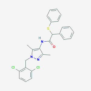 N-[1-(2,6-dichlorobenzyl)-3,5-dimethyl-1H-pyrazol-4-yl]-2-phenyl-2-(phenylsulfanyl)acetamide