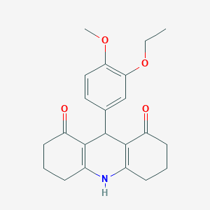 molecular formula C22H25NO4 B446570 9-(3-Ethoxy-4-methoxy-phenyl)-3,4,6,7,9,10-hexahydro-2H,5H-acridine-1,8-dione 