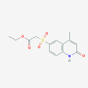 molecular formula C14H15NO5S B4465727 ethyl [(4-methyl-2-oxo-1,2-dihydro-6-quinolinyl)sulfonyl]acetate 