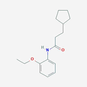 molecular formula C16H23NO2 B446576 3-cyclopentyl-N-(2-ethoxyphenyl)propanamide 