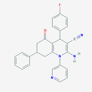 2-Amino-4-(4-fluorophenyl)-5-oxo-7-phenyl-1-(3-pyridinyl)-1,4,5,6,7,8-hexahydro-3-quinolinecarbonitrile