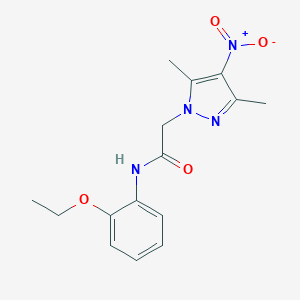 molecular formula C15H18N4O4 B446582 2-(3,5-dimethyl-4-nitro-1H-pyrazol-1-yl)-N-(2-ethoxyphenyl)acetamide 