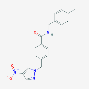 4-({4-nitro-1H-pyrazol-1-yl}methyl)-N-(4-methylbenzyl)benzamide