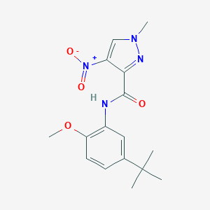molecular formula C16H20N4O4 B446602 N-(5-tert-butyl-2-methoxyphenyl)-1-methyl-4-nitro-1H-pyrazole-3-carboxamide 