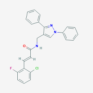 molecular formula C25H19ClFN3O B446603 3-(2-chloro-6-fluorophenyl)-N-[(1,3-diphenyl-1H-pyrazol-4-yl)methyl]acrylamide 