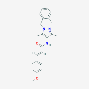 molecular formula C23H25N3O2 B446604 N-[3,5-dimethyl-1-(2-methylbenzyl)-1H-pyrazol-4-yl]-3-(4-methoxyphenyl)acrylamide 