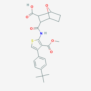 molecular formula C24H27NO6S B446605 3-({[4-(4-Tert-butylphenyl)-3-(methoxycarbonyl)-2-thienyl]amino}carbonyl)-7-oxabicyclo[2.2.1]heptane-2-carboxylic acid 