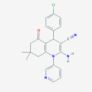 2-Amino-4-(4-chlorophenyl)-7,7-dimethyl-5-oxo-1-(3-pyridinyl)-1,4,5,6,7,8-hexahydro-3-quinolinecarbonitrile