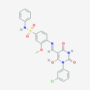4-({(Z)-[1-(3-chlorophenyl)-4-hydroxy-2,6-dioxo-1,6-dihydropyrimidin-5(2H)-ylidene]methyl}amino)-3-methoxy-N-phenylbenzenesulfonamide