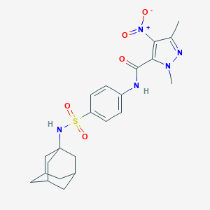 molecular formula C22H27N5O5S B446616 N-{4-[(1-adamantylamino)sulfonyl]phenyl}-4-nitro-1,3-dimethyl-1H-pyrazole-5-carboxamide 