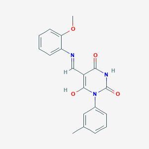 5-[(2-methoxyanilino)methylene]-1-(3-methylphenyl)-2,4,6(1H,3H,5H)-pyrimidinetrione