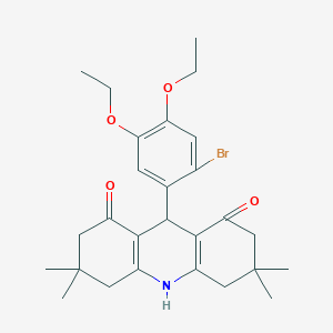 molecular formula C27H34BrNO4 B446619 9-(2-bromo-4,5-diethoxyphenyl)-3,3,6,6-tetramethyl-3,4,6,7,9,10-hexahydro-1,8(2H,5H)-acridinedione 