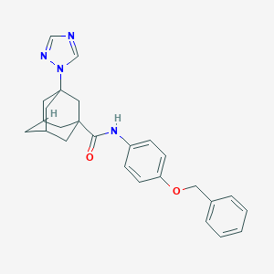 molecular formula C26H28N4O2 B446623 N-[4-(benzyloxy)phenyl]-3-(1H-1,2,4-triazol-1-yl)adamantane-1-carboxamide 