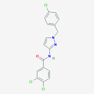molecular formula C17H12Cl3N3O B446624 3,4-dichloro-N-[1-(4-chlorobenzyl)-1H-pyrazol-3-yl]benzamide 