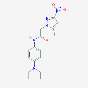 molecular formula C16H21N5O3 B446627 N-[4-(diethylamino)phenyl]-2-{3-nitro-5-methyl-1H-pyrazol-1-yl}acetamide 