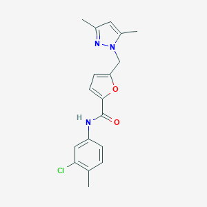 N-(3-chloro-4-methylphenyl)-5-[(3,5-dimethyl-1H-pyrazol-1-yl)methyl]-2-furamide