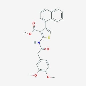 molecular formula C26H23NO5S B446632 Methyl 2-{[(3,4-dimethoxyphenyl)acetyl]amino}-4-(1-naphthyl)thiophene-3-carboxylate 